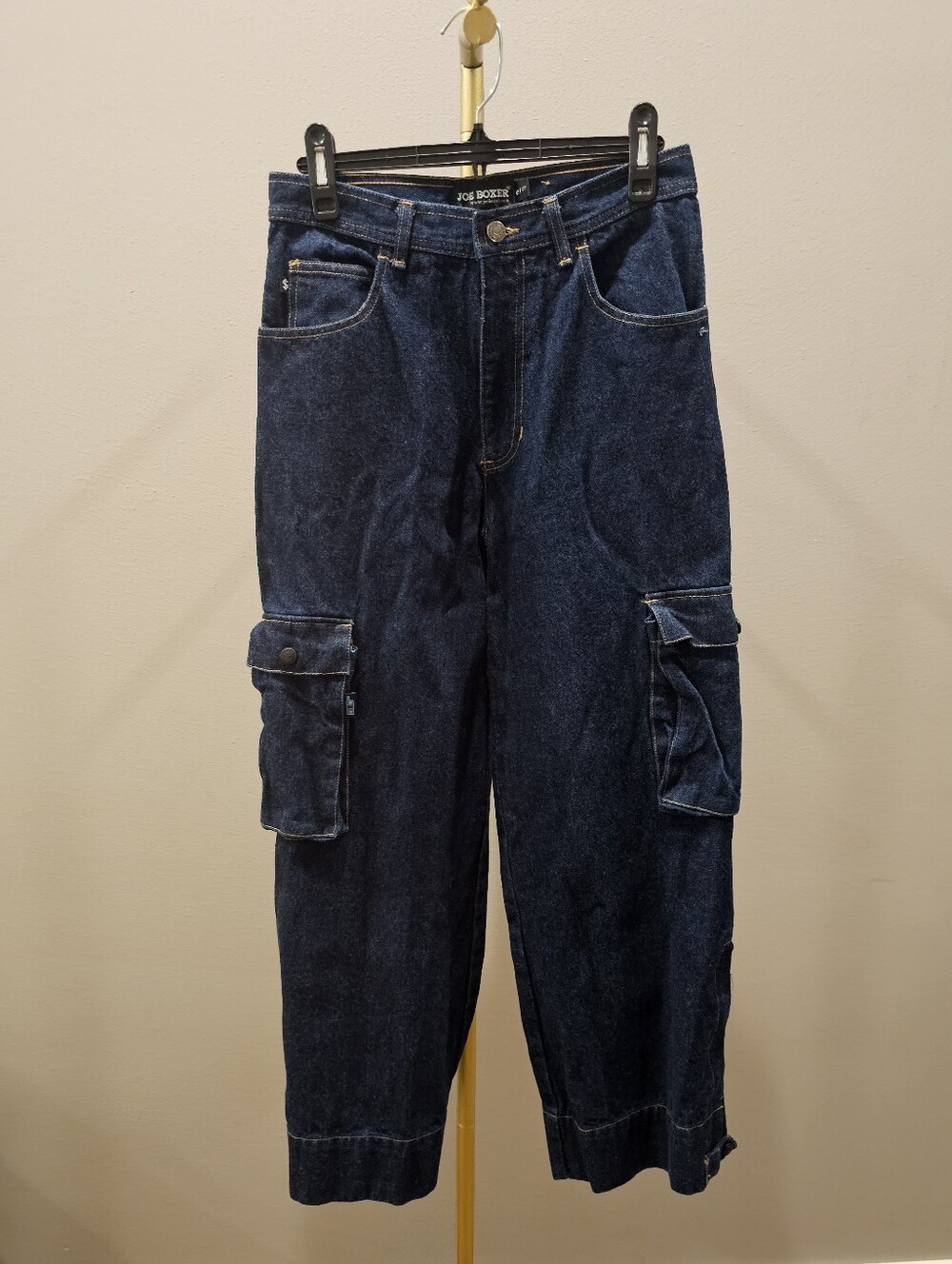 Vintage Joe Boxer High Rise Dark Blue Relaxed Cargo Jeans